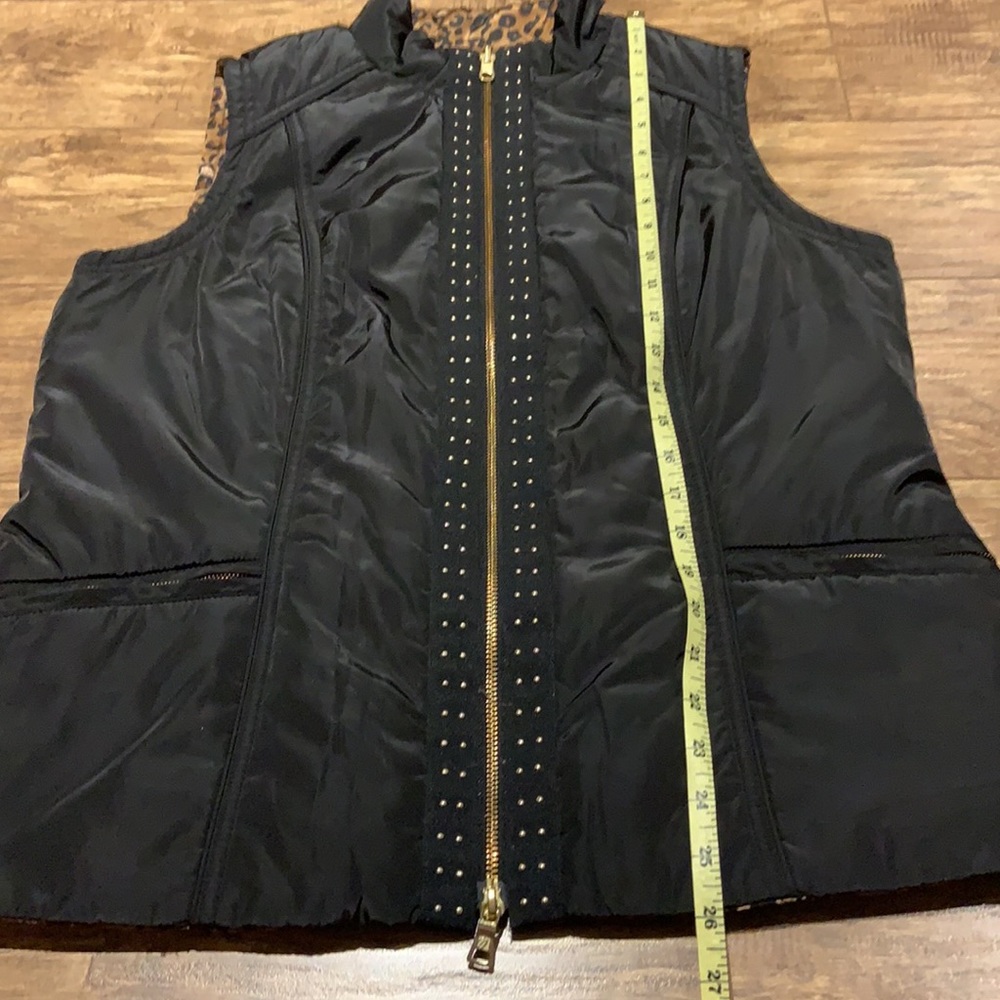 Spanner black with leopard print inside liner vest - Picture 9 of 10